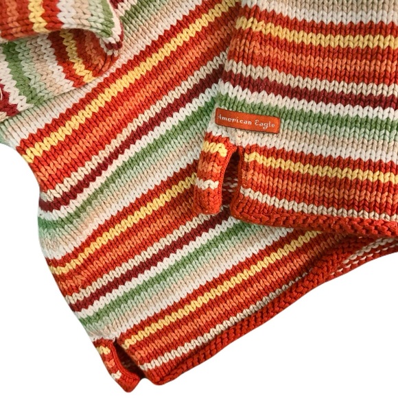 🍊Orange Striped American Eagle Turtleneck Sweater - Picture 2 of 2
